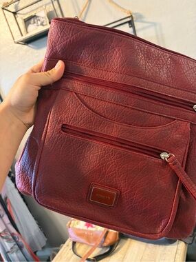Rosetti Deep Burgundy Pebbled Crossbody Bag